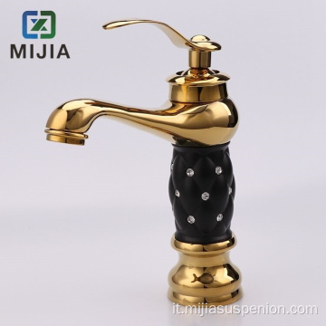 Rubinetti da bagno con rubinetto di lusso in ottone europeo con diamante